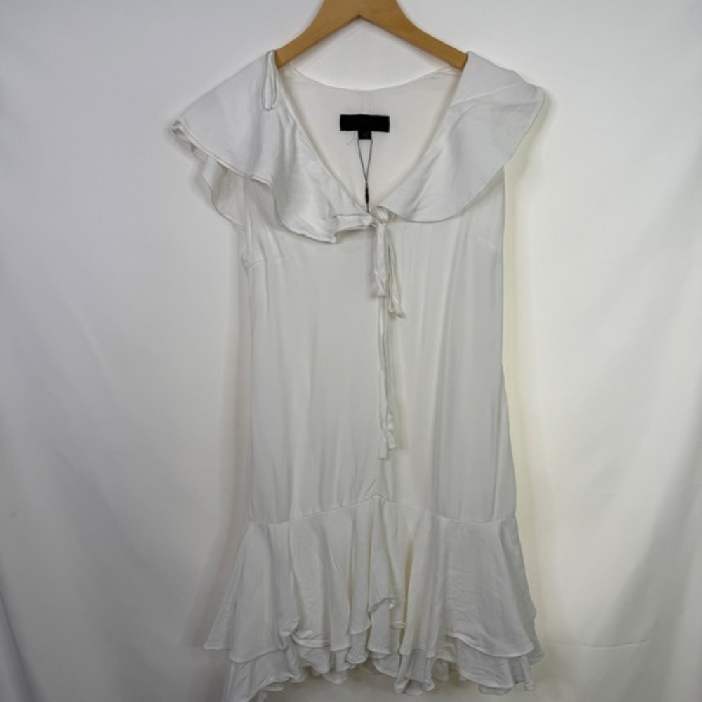 Zara White Ruffled Mini Dress - Picture 2 of 9